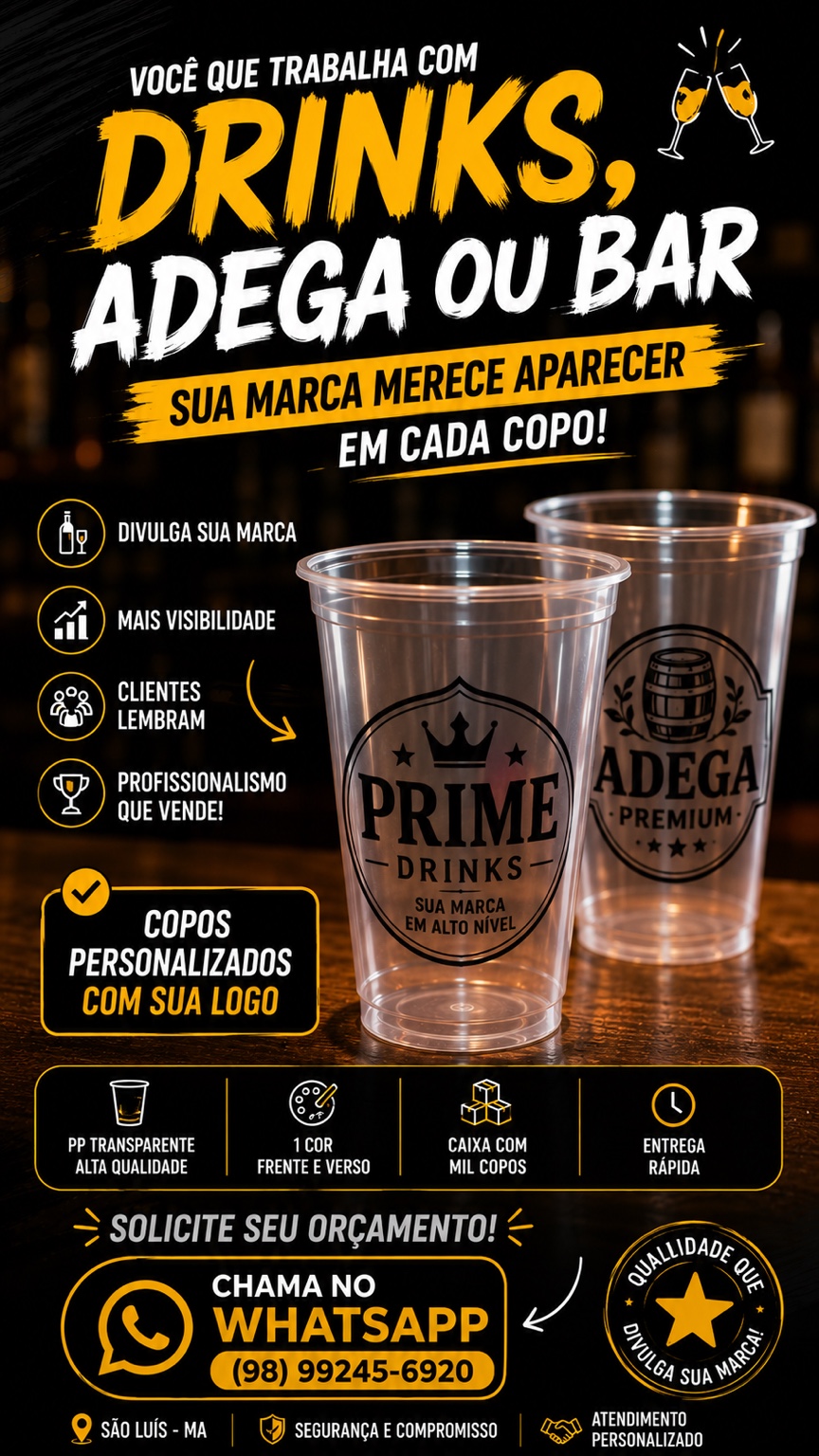Copos personalizados para bebidas